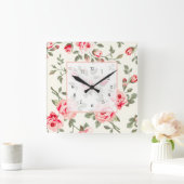 Rose Muster Wandleuchten Quadratische Wanduhr (Zuhause)
