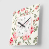 Rose Muster Wandleuchten Quadratische Wanduhr (Winkel)