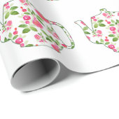 Rose Muster Wasserfarben Teapot Geschenkpapier (Rolleneckpunkt)