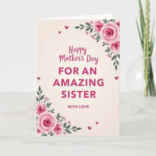 Rose Muttertag Schwester Karte (Vorderseite)