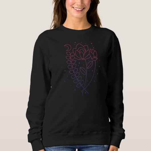 Rose Mystisches Himmelsmuster Astrologie Numerolo Sweatshirt (Vorderseite)