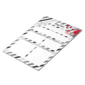 Rose n Streifen _Arzneimittelkarte Notizblock (angewinkelt)