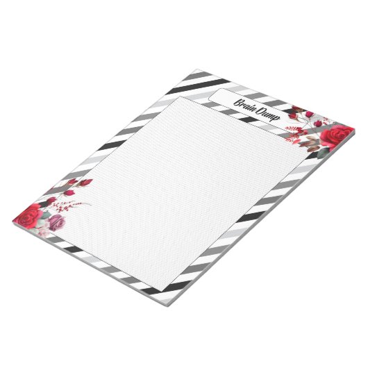 Rose n Streifen _ Gehirnabfall Notizblock (angewinkelt)