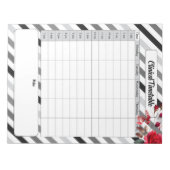 Rose n Streifen _ Klinischer Zeitplan Notizblock (Vorderseite)