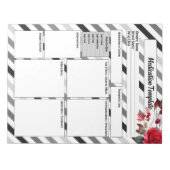 Rose n Streifen _ Vorlage für Arzneimittel Notizblock (Vorderseite)