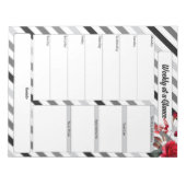 Rose n Streifen_ Woche auf einen Blick Notizblock (Vorderseite)