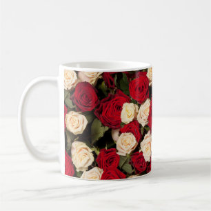 Rose, nahtlos, elegante Kacheln Kaffeetasse
