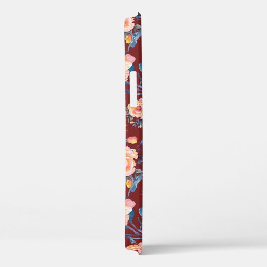 Rose, nahtlos, rotes Hintergrundmuster Case-Mate iPhone Hülle (Rückseite / Rechts)