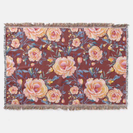 Rose, nahtlos, rotes Hintergrundmuster Decke (Vorderseite)