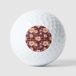 Rose, nahtlos, rotes Hintergrundmuster Golfball