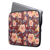 Rose, nahtlos, rotes Hintergrundmuster Laptopschutzhülle (Vorderseite Links)