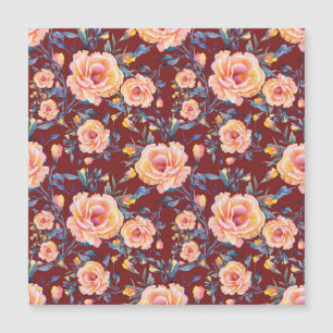 Rose, nahtlos, rotes Hintergrundmuster Magnetkarte