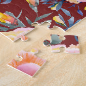 Rose, nahtlos, rotes Hintergrundmuster Puzzle (Seite)