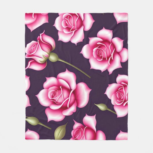 Rose Nahtlose Muster Valentinstag Fleece Leere (Vorderseite)