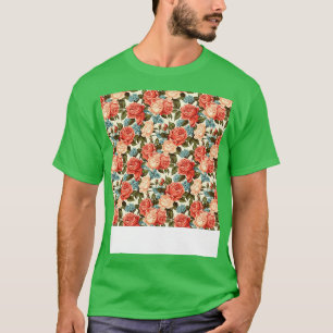 Rose Nahtloses Muster Hübsche Blume Blüten T-Shirt