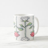 Rose nahtloses Muster Kaffeetasse (VorderseiteRechts)