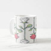 Rose nahtloses Muster Kaffeetasse (Vorderseite Links)