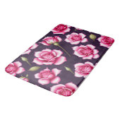 Rose Nahtloses Muster Valentinstag Badematte (Schrägansicht)