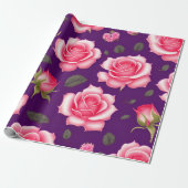 Rose Nahtloses Muster Valentinstag Geschenkpapier (Ungerollt)