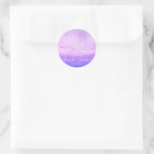 Rose Name Datum Lila Waves rosa Runder Aufkleber (Tasche)
