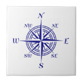 Rose "Navy Blue on White Coastal" Fliese (Vorderseite)