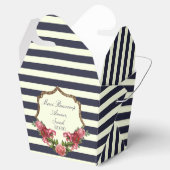 Rose Navy Blue Strips und Gold Fevor Boxes Geschenkschachtel (Geöffnet)