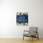 Rose Navy Blumengrün Willkommen in Brautparty Wandteppich (Beispiel)