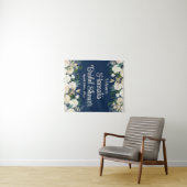 Rose Navy Blumengrün Willkommen in Brautparty Wandteppich (Beispiel (Horizontal))