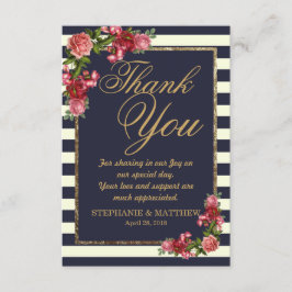 Rose Navy Strips und Gold Dankeskarten Dankeskarte