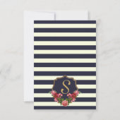 Rose Navy Strips und Gold Dankeskarten Dankeskarte (Rückseite)