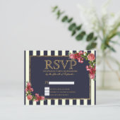 Rose Navy Strips und Gold UAWG Postkarten (Stehend Vorderseite)