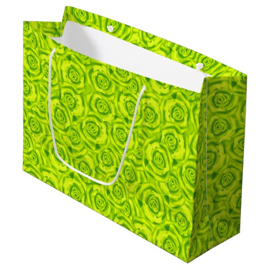 Rose, Neon Große Geschenktüte (Vorderseite Schrägansicht)