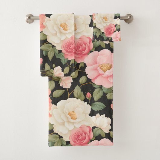 Rose Noir Harmonie Rose in Weich Pastell Badhandtuch Set (Insitu)