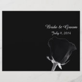Rose Noire Folded Wedding Programm (Vorderseite)