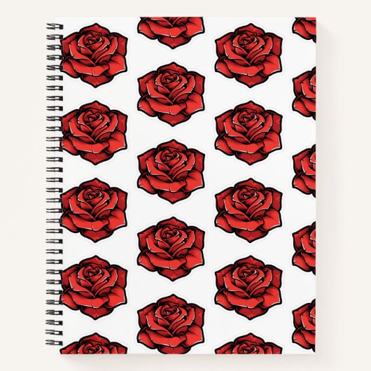Rose-Notebook mit Graphpapier Notizblock (Vorderseite)