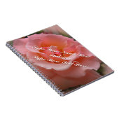 Rose Notebook personalisieren Romantisches Peach R Notizblock (Rechte Seite)