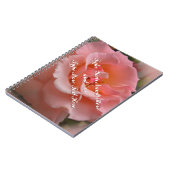 Rose Notebook personalisieren Romantisches Peach R Notizblock (Linke Seite)