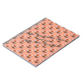 Rose Notebook personalisieren Romantisches Peach R Notizblock (Linke Seite)