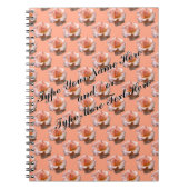 Rose Notebook personalisieren Romantisches Peach R Notizblock (Vorderseite)
