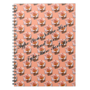 Rose Notebook personalisieren Romantisches Peach R Notizblock