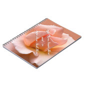 Rose Notebook personalisieren Romantisches Peach R Notizblock (Linke Seite)