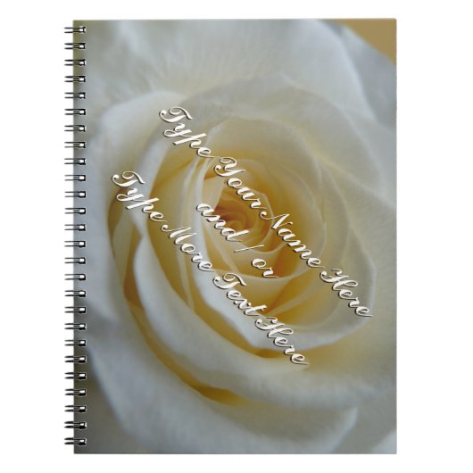 Rose Notebook personalisieren Romantisches Weißbuc Notizblock (Vorderseite)