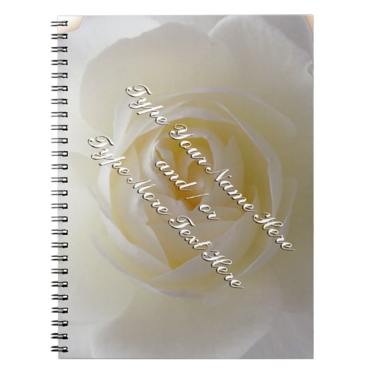 Rose Notebook personalisieren Romantisches Weißbuc Notizblock (Vorderseite)