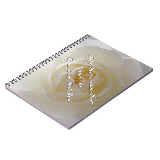 Rose Notebook personalisieren Romantisches Weißbuc Notizblock (Linke Seite)