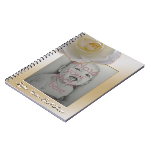 Rose Notebook personalisieren Romantisches Weißbuc Notizblock (Linke Seite)