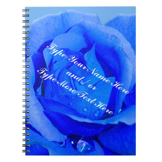 Rose Notebook Personalisiert Blue Rose Jounalbook Notizblock (Vorderseite)
