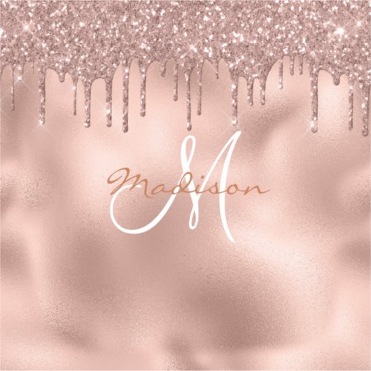 Rose-Notebook-Sticker-Monogramm-Glitzer Aufkleber (Vorderseite)