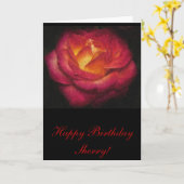 Rose-Ölfarbe Geburtstag Karte (Gelbe Blume)