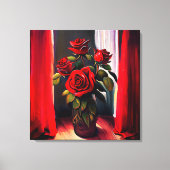 Rose Ölfarbe Stil, Stretched Canvas Print Leinwanddruck (Vorderseite)