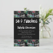 Rose | Ombre 50. Geburtstag Einladung (Stehend Vorderseite)